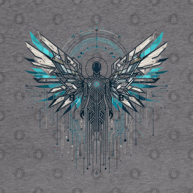 Digital Seraph: Futuristic Angel by Graphic Wonders Emporium